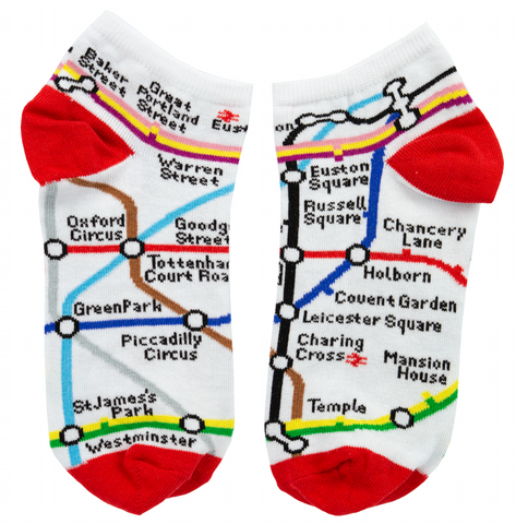 TFL6310 Licensed London Underground Tube Map Trainer Socks Ladies - British Heritage Brands