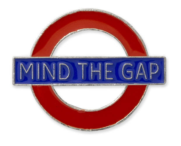 TFL7002 Licensed Mind the Gap Roundel Pin Badge - British Heritage Brands