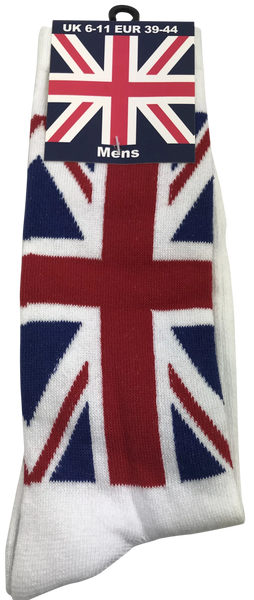 Mens Union Jack Sock White Size 6-11(UK) - British Heritage Brands