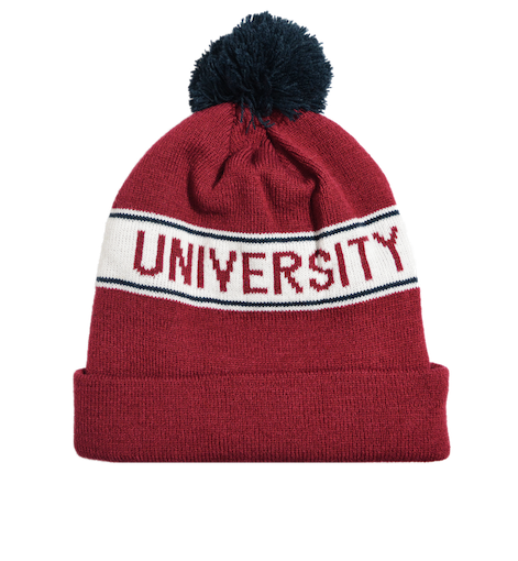 OUB102 Licensed Unisex Oxford University Pom Pom Ski Hat Maroon - British Heritage Brands